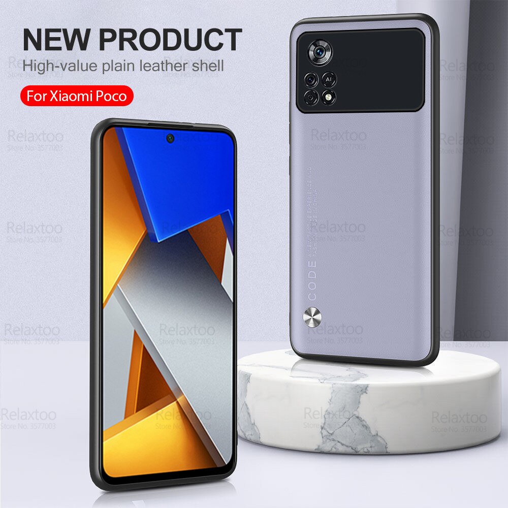 Coque de protection en cuir pour Xiaomi Poco M4 Pro 4G, étui en Silicone résistant aux chocs pour appareil photo Poko Poxo M4Pro PocoM4 M 4 Pro NFC