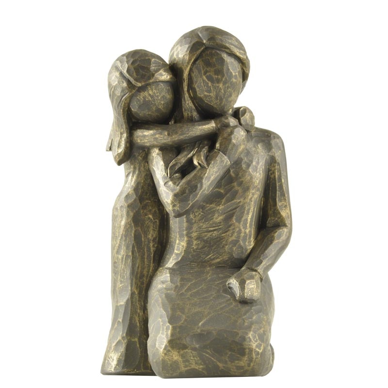 Resin Craft 13 cm 5" Daughter Hug Mom Statues and Figurines Sculpture Woman Cream Home Decor Best For Mon and Daughter: Bronze