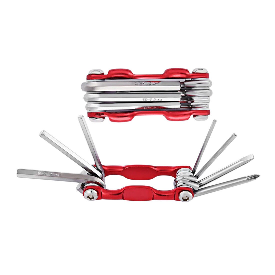 7 in 1 Bike Tools Sets Mountain Bike Cycling Multi Repair Tool Kit Pin Key Carbon steel Pin Wrench For Riders: Red