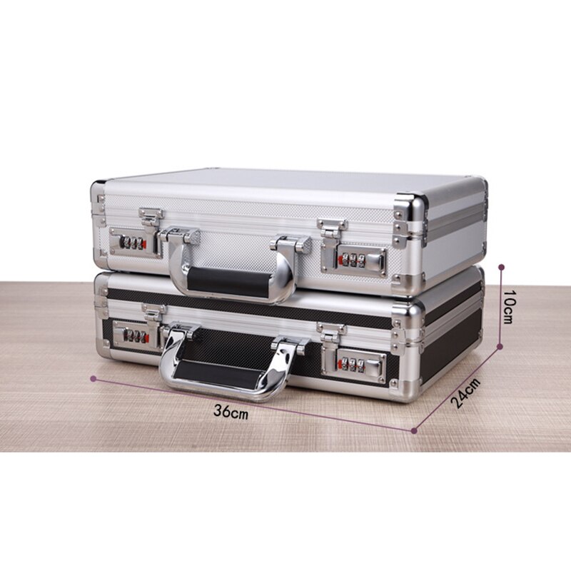 360*240*100mm Aluminum Alloy Tool Box Portable Password Hardware Toolbox Impact Resistant Safety Case