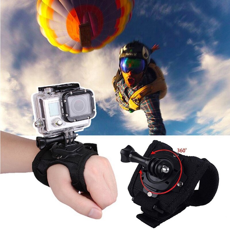 360 graden polsband armriem riem statiefbevestiging voor gopro hero 8/7/6/5/4/3+/2 camera vuistadapter band voor gopro accessoires