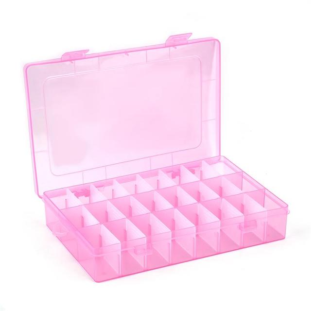 Transparent Plastic Embroidery Floss Storage Box Floss Bobbins Beads Storage Organizer DIY Cross Stitch Sewing Tools: Light Grey