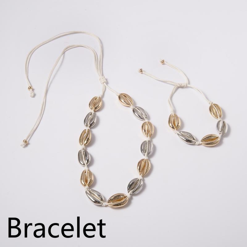 Simple and Stylish Bohemian Shell Necklace And Bracelet Decorate Jewelry Suitable for Everyday Best: 02