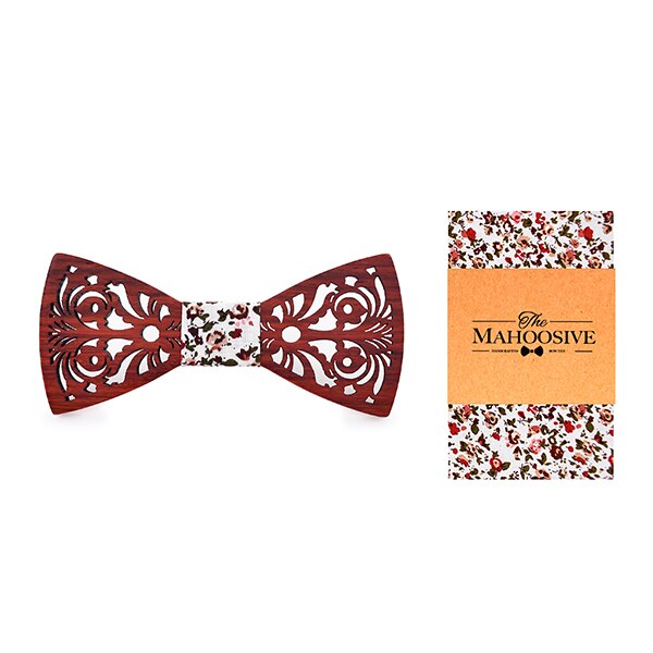 MAHOOSIVE Man Wooden Bow Tie Set for Wedding Suit Wood Bowties Handkerchief pocket square Set Gravatas Slim Shirt Ties for men: 8