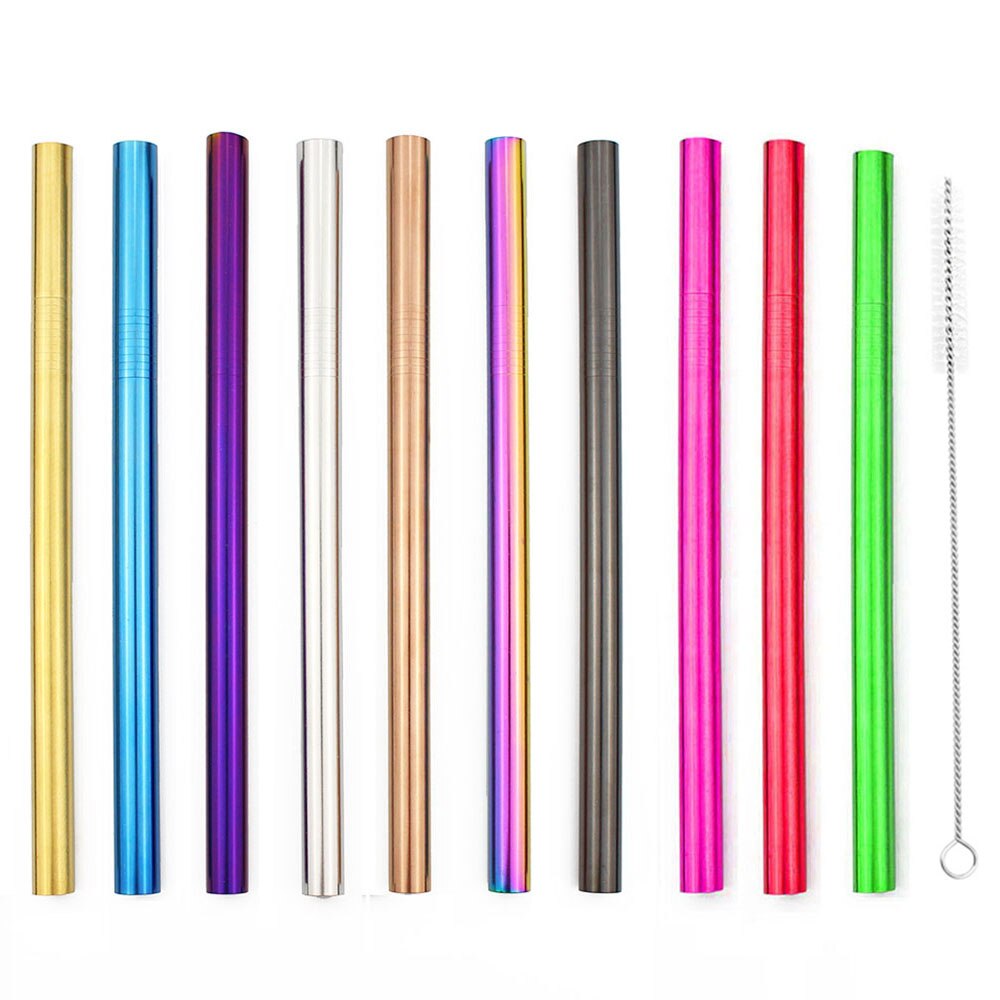 Tubuli Metall Stroh Rosa Edelstahl Stroh Wiederverwendbare Trinkhalme 12mm Smoothies Tapioka Perlen Abgeschrägte Bar Party 1Pc