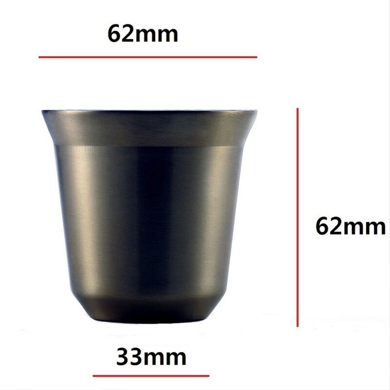 2 pièces Expresso Tasses Tasses En Acier Inoxydable Isolé Tasse À Café Double Paroi Tasse