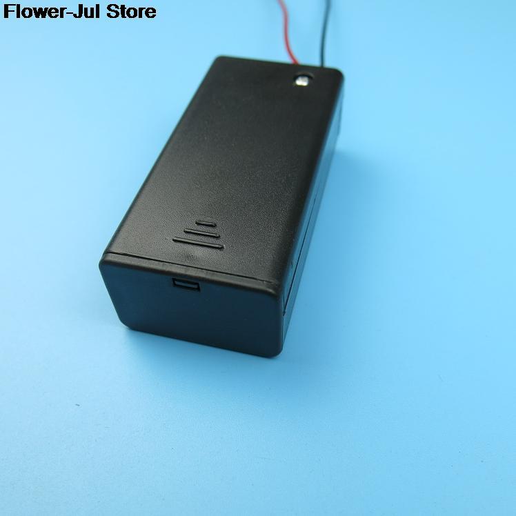 1PCS 9V Battery Case 9V Volt PP3 Battery Holder Box DC Case With Wire Lead ON/OFF Switch Cover