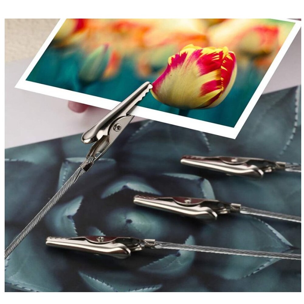 10pcs Metal Wire Alligator Clamp Long-tailed Alligator Iron Clip Clasp For Diy Card Photo Memo Clip Holder Place Card Holder
