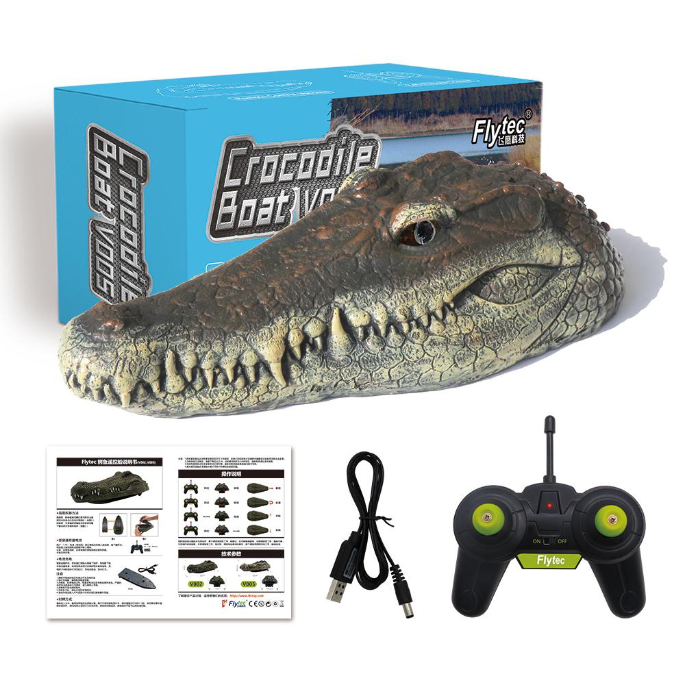 Flytec V005 2,4 GHz simulación RC Cocodrilo, barco lancha motora de Control remoto, juguete para piscina
