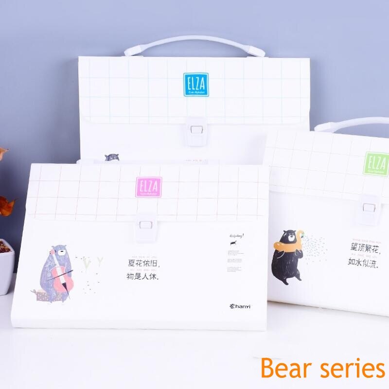 Gorący nowy wielowarstwowy PP Sztuka przenośny pakiet narządów papier studencki teczka informacje klamra A4 przechowywanie plików 13 w aktówka: C