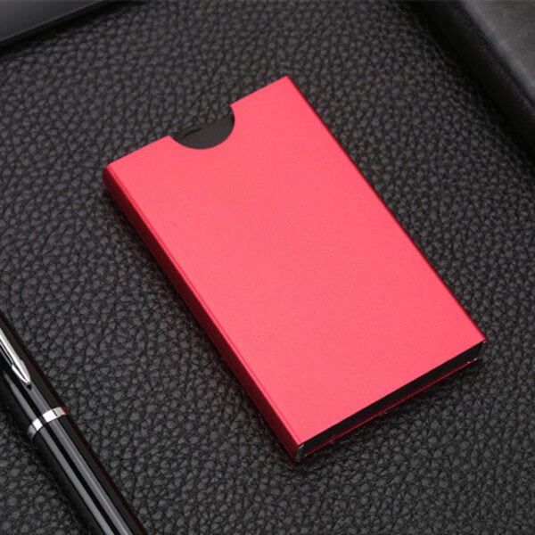 ZOVYVOL MÄNNER Aluminium Karte Lagerung Kasten Gestapelt Karte Paket Karte setzt Kreativität Geschäft Anti-diebstahl Ich würde Kreditkarte Halfter: X-27 rot