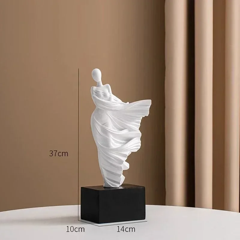 Figuur Sculptuur Portret Sculptuur Hars Sculptuur Kunst Senior Standbeeld Woonkamer Home Decor Bureau Minimalistische Kunstornamenten: Licht Groen