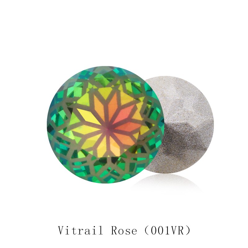 Ronde Rivoli Lijm Op Rhinestones 10Mm Pointback Stenen Diy Ambachten Shiny Glas Strass K9 Kristallen: 8mm 10pcs / Vitrail Rose