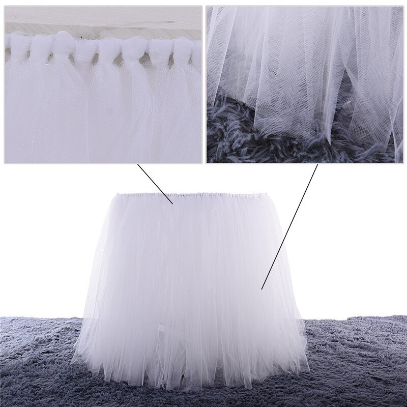 Mesh Fluffy Tutu Table Skirt Birthday Party Family Activities Table Skirt Dessert Table Party Wedding Decor Home Textile
