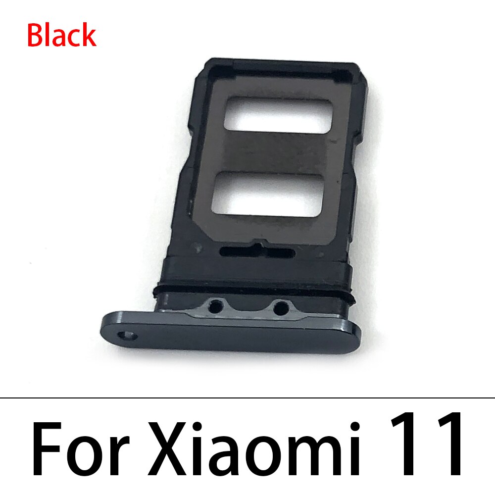 Micro Nano SIM Card Holder Tray Slot Holder Adapter Socket For Xiaomi Mi 11 Mi11 Replacement Parts: Black