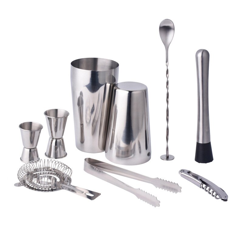 350Ml/550Ml/750Ml Rvs Bar Cocktail Shaker Set Bar Gereedschap Shaker Sets Met Houten rack