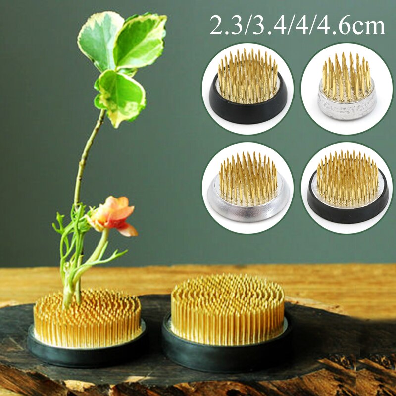 Ikebana Kenzan-Soporte redondo para Base de flores, herramientas fijas de rana, aguja fija para planta de jardín, arreglo de flores