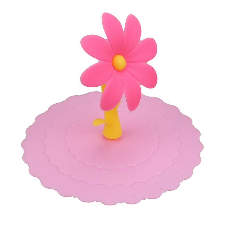 DIY Leuke Zonnebloem Kant Stof Herbruikbare Siliconen Cover Cup Gratis Splicing Thermische Isolatie Cup Seal Cover 0935
