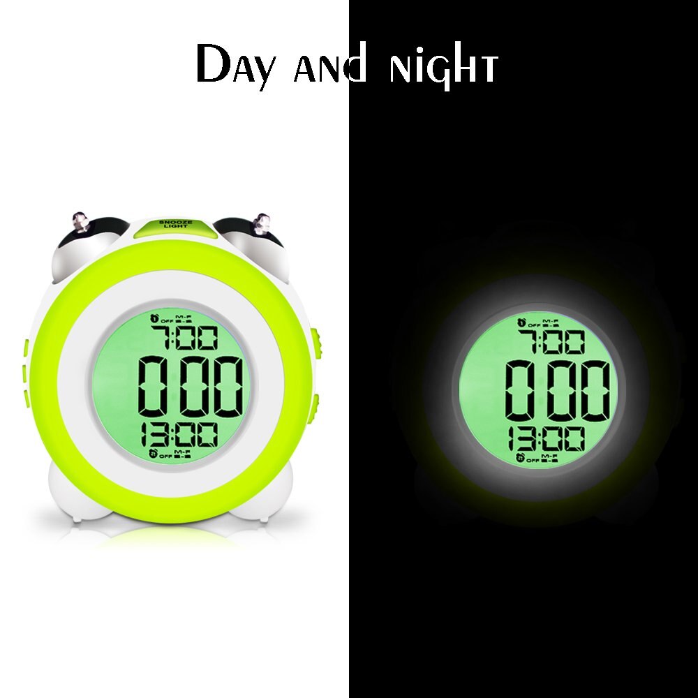 LUDA-Digital Alarm Clock With Nightlight,2 Alarms,Optional Weekday Mode, Snooze Fuction,Super Loud For Kids and Heavy Sleepers