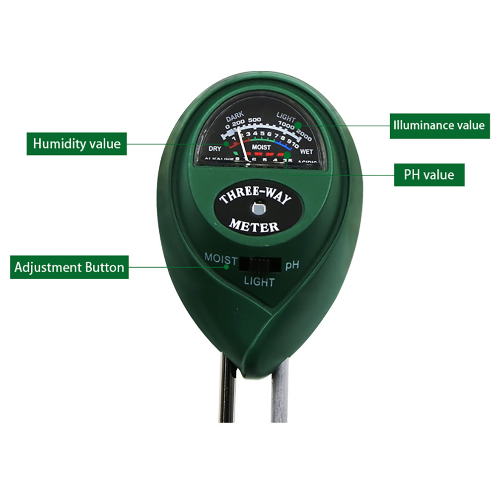 3 in 1 Digital Soil Moisture Meter Analysis PH Tester Garden Detector Hygrometer Light Detector Acidity PH Moisture Meter