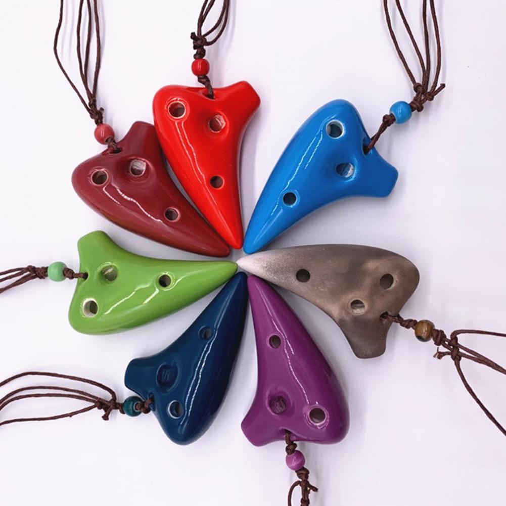 Keramische Ocarina Keramische Ocarina Lanyard Slijtvaste Betrouwbare 6 Hole Ocarina Instrument