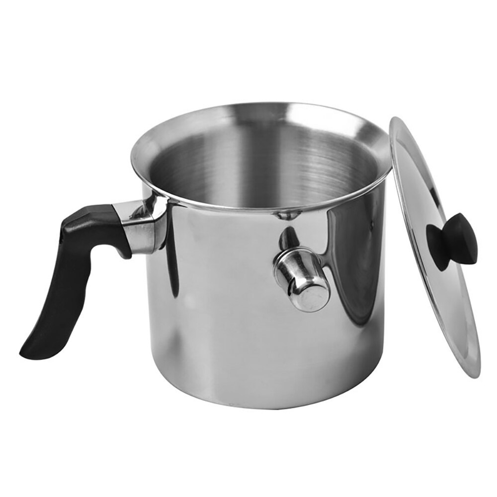 Rostfritt stål 1l mjölkpanna lock mjölkkanna rostfri stålkropp med pip induktionsbotten kaffekanna hushållskokare