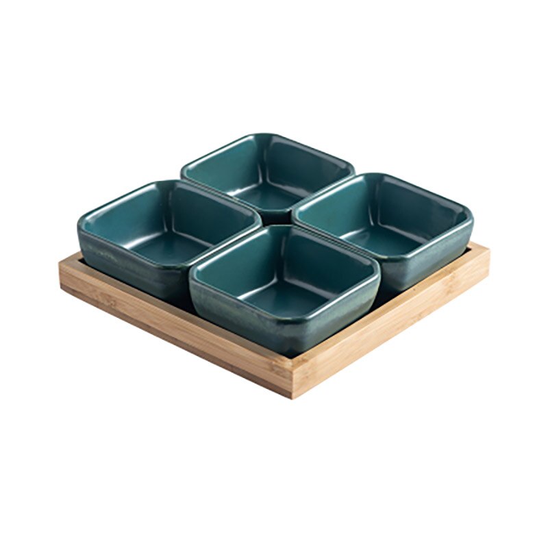 Fruit snack plate, ceramic pot restaurant side dish dipping saucer, dried fruit plate, divided snack plate: D2