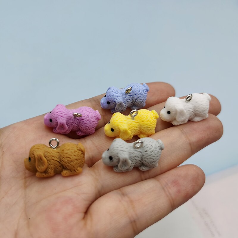 10Pcs Mooie Puppy Hond Pekinees Charms Leuke Dier Hars Hangers Charm Diy Oorbel Armband Sieraden Maken Accessoires C620: mixed send