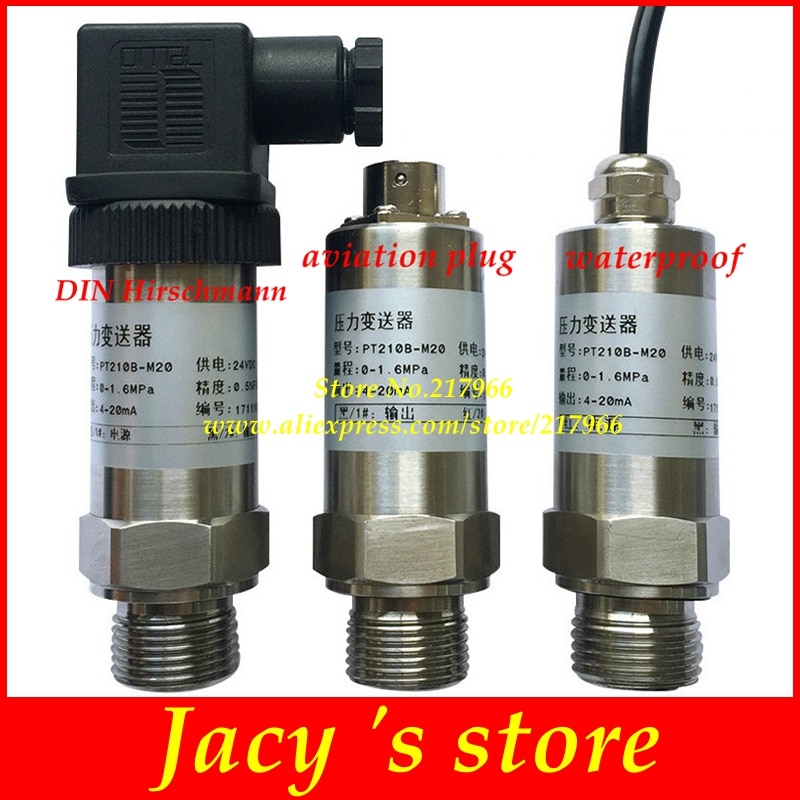 Diffusion Silicon Pressure Transmitter 4-20ma Ceramic pressure Sensor water liquid oil waterproof aviation hirschman connector