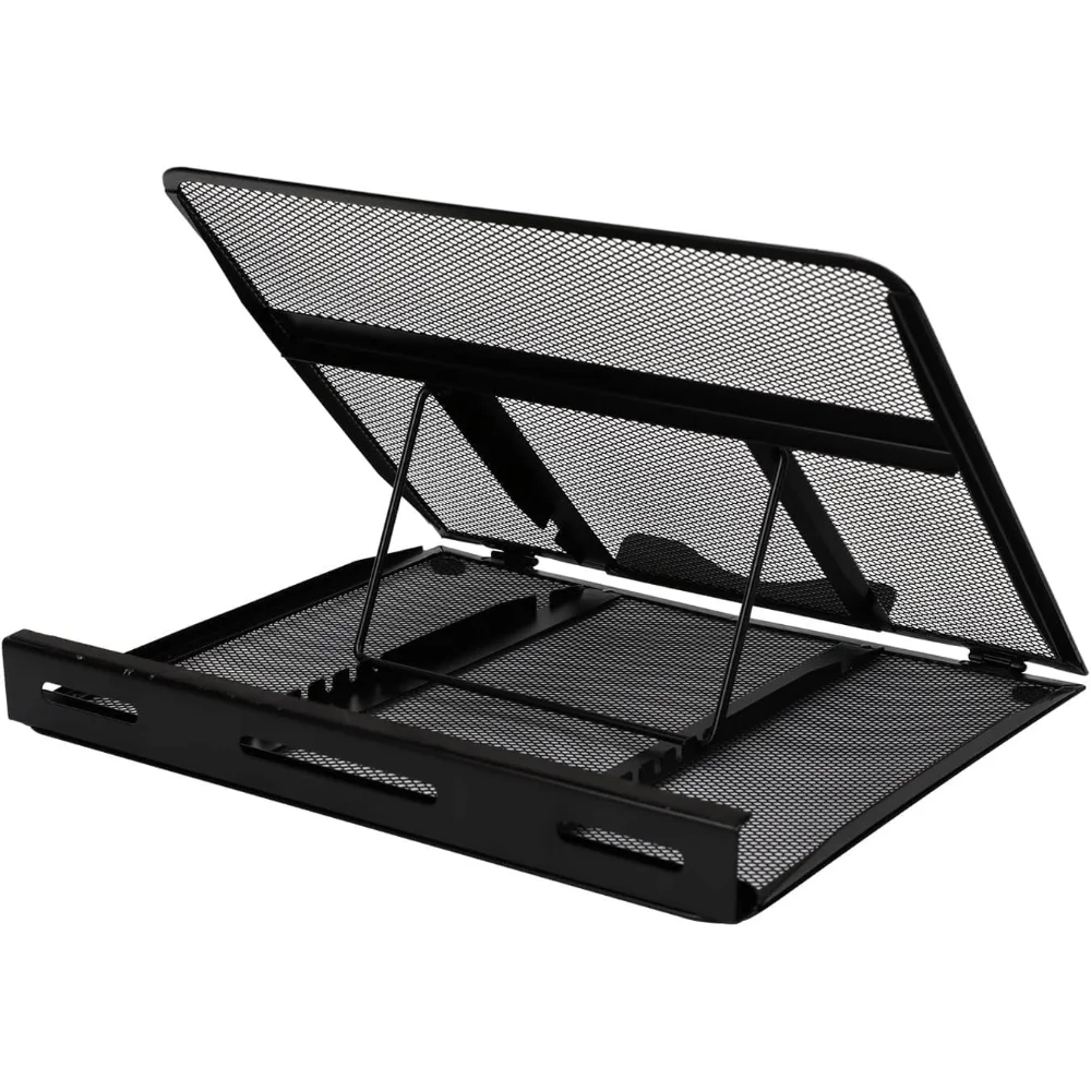 1 stks Metalen Laptop Houder Stand Verstelbaar Opvouwbaar Draagbaar voor Notebook Computer Tablet Beugel Antislip Koeling Macbook IPad