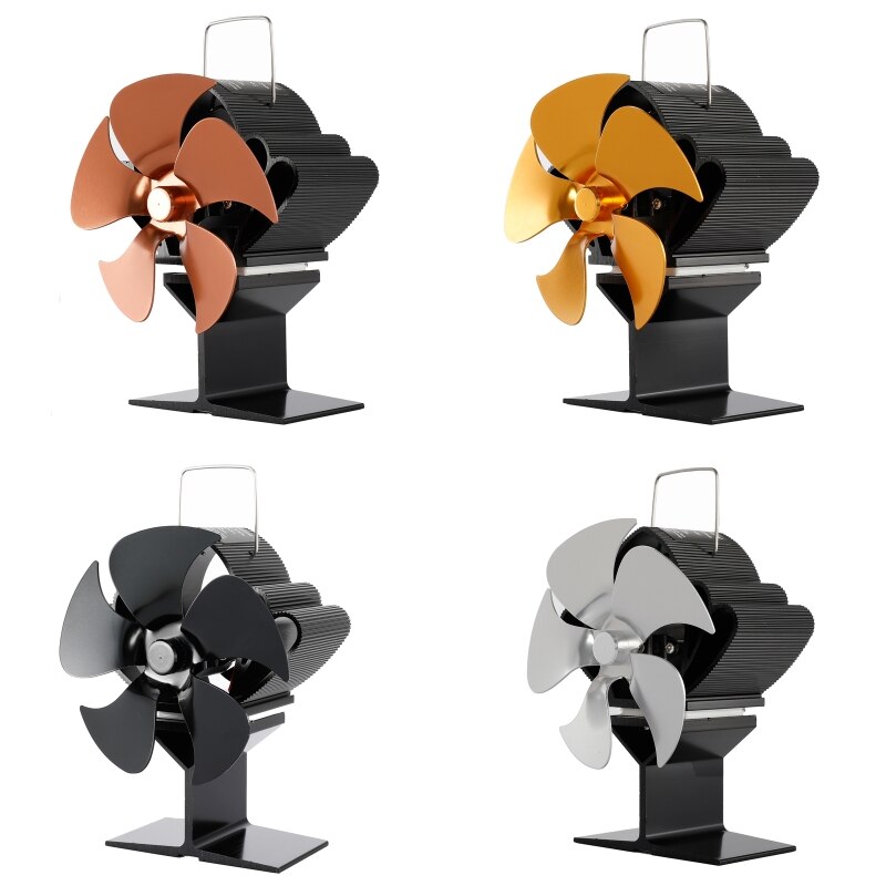 SF103S 5 Blades Heat Powered Stove Fan for Wood Log Burner Heater Fireplace Fuel