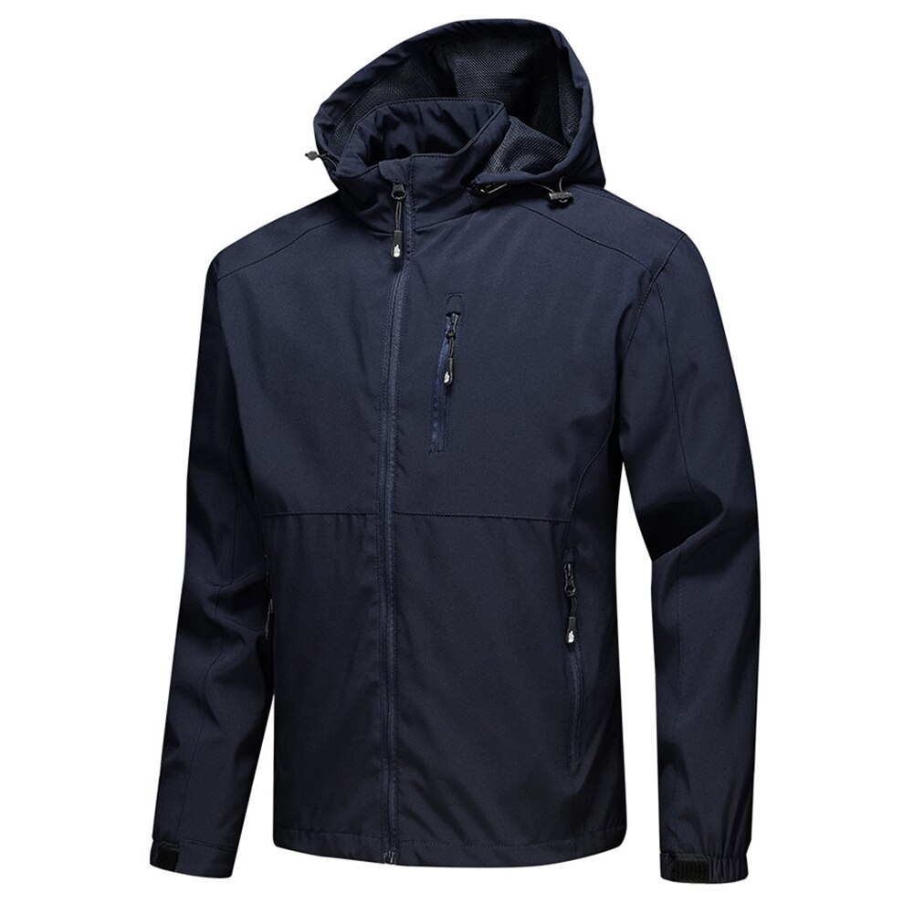 Men Sport Zip Jackets Coat Casual Tops Softshell Outwear Waterproof for Outdoor WHShopping: Blue / 4XL