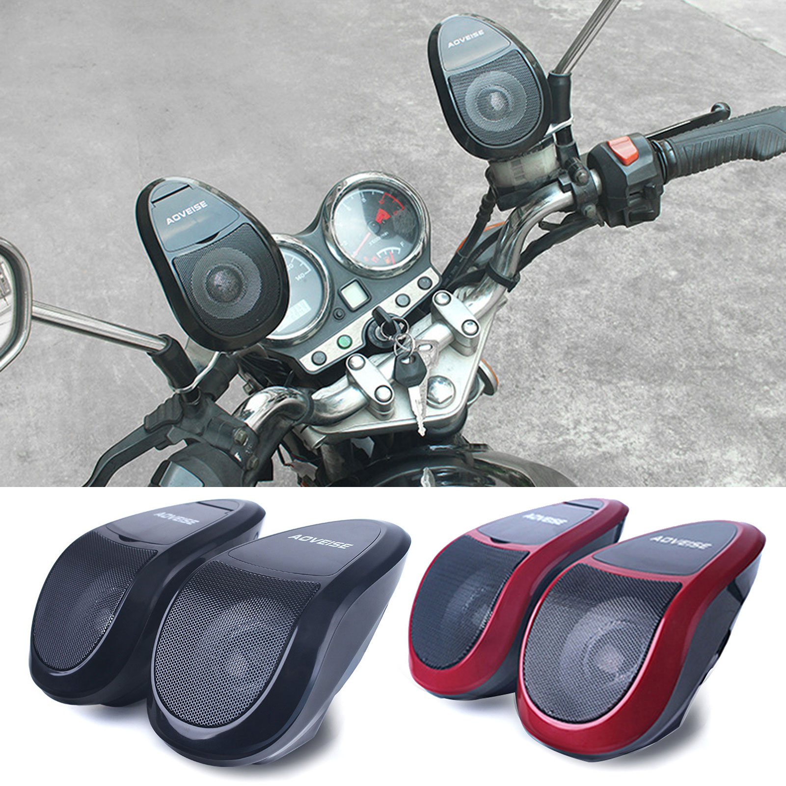 Bluetooth Music Audio Versterker Waterdicht Professionele Stereo Scooter U Disk Motorfiets Speaker Fm Radio MP3 Speler Boosted
