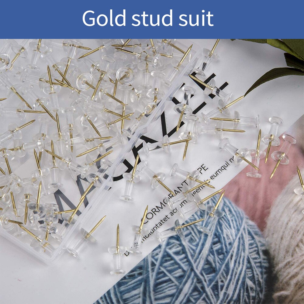 200pcs/box Transparent Push Pins Thumb Thumbtack Board Pins Drawing Soft Nail Photo Wall For Study Office School Supplies