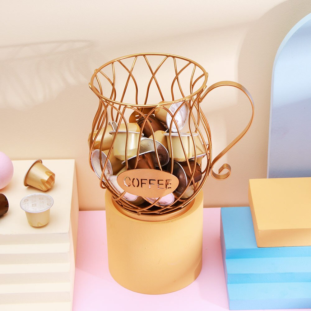 Panier de rangement en fer à café, pour Capsules de Nespresso, dosettes de Gusto Dolce, bureau, café, organisateur de cuisine, Rack de rangement