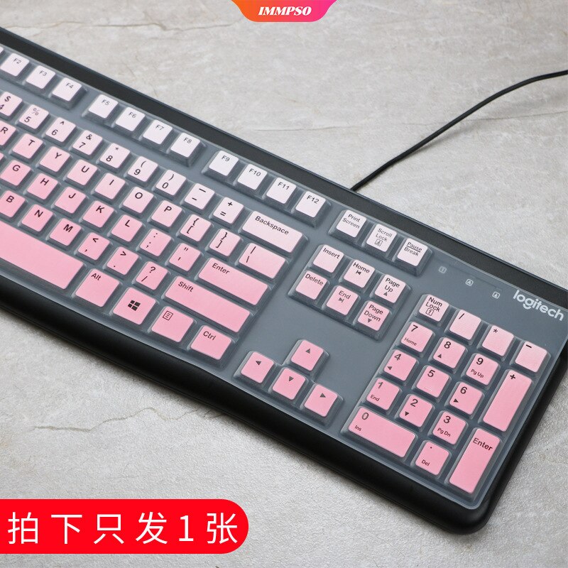 15 inch Silicone Laptop Notebook Keyboard Cover Ultra-thin Skin Protector for Logitech K120 mk120 Waterproof: Lightpink