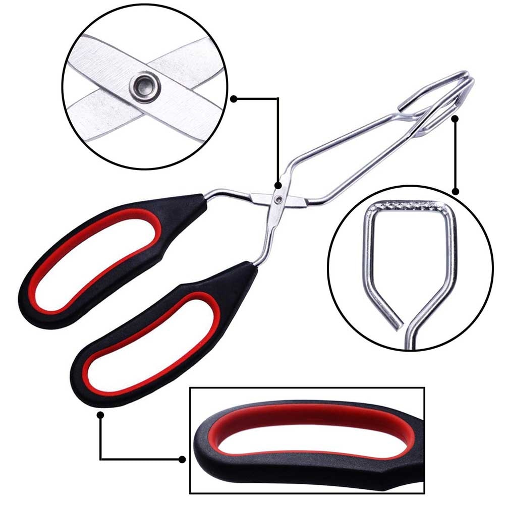 Scissors Type Portable Long Handle Outdoor Kitchen BBQ Tongs Clamp Convenient Grilling Multifunction Food Clip Camping Cooking