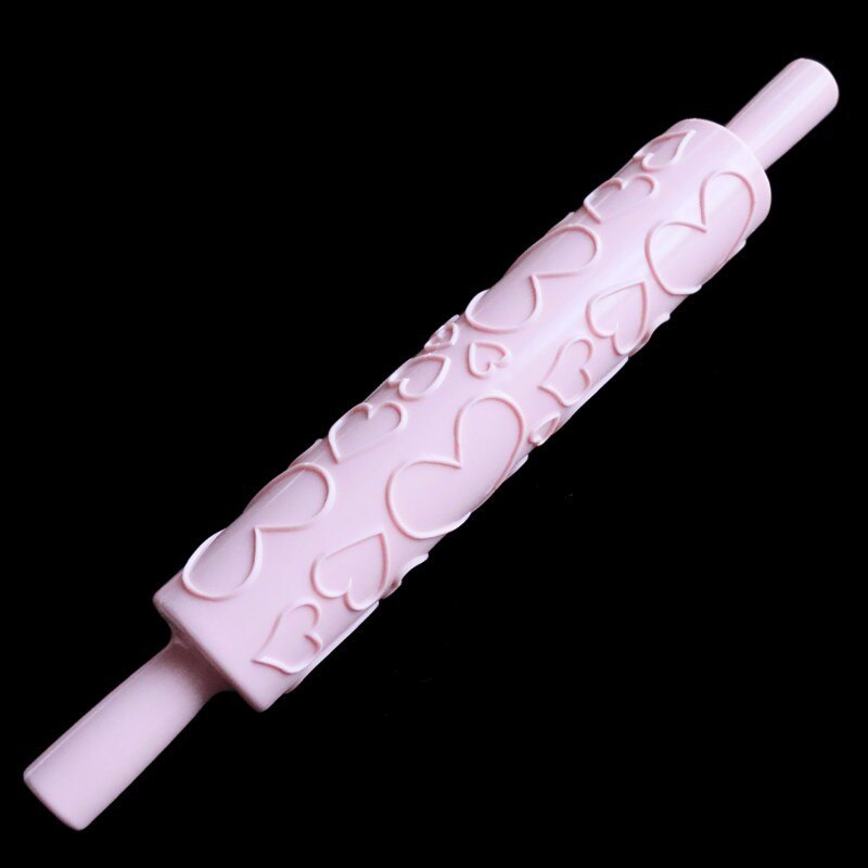 16 Patterns Plastic Non-Stick Embossed Rolling Pin Flower Textured Embossed Roller Mold DIY Baking Fondant Cake Decoration Tools: B