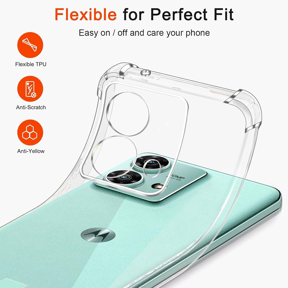 Transparent Clear Soft Case For Motorola Edge 40 Neo Armor Shockproof Cover Coque Moto Edge60 Fusion Edge50 50 60 Pro 5G Bumper