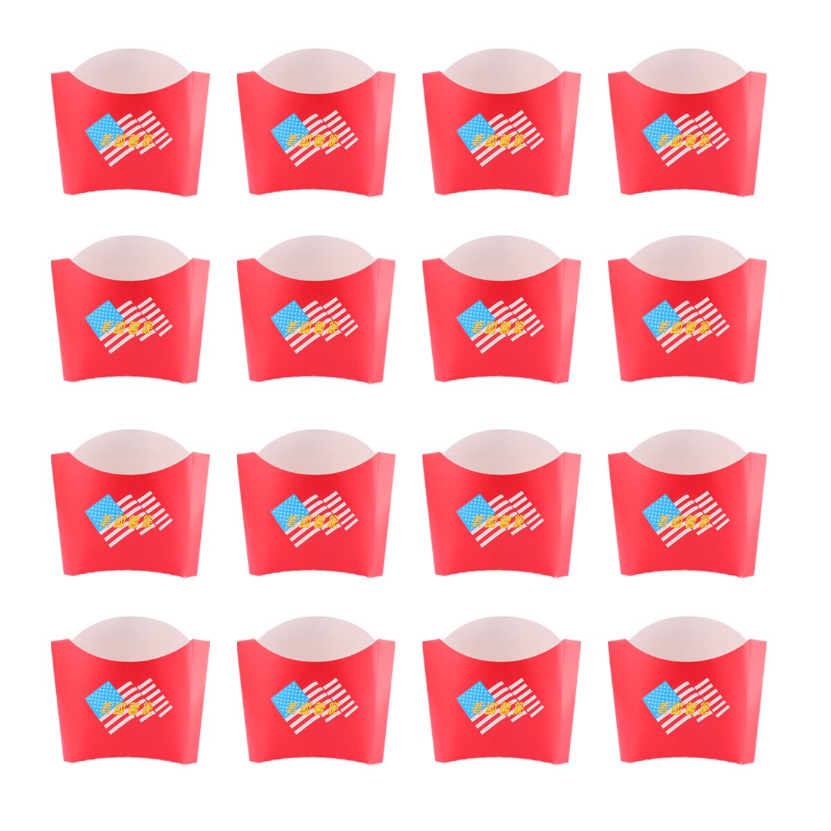 100 stk papirchips æske engangs pommes frites holder bærbar snack mad æske snack emballage forsyninger til hjemmebutik: Flag