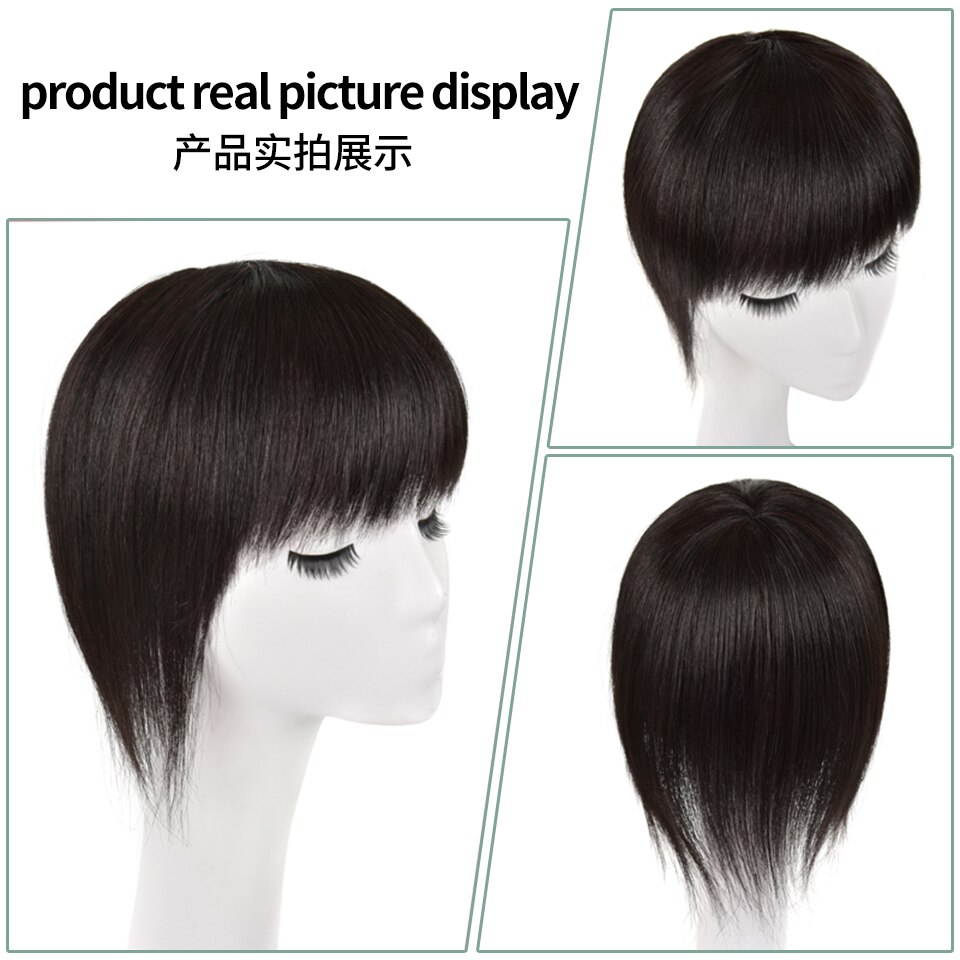 Aoosoo 2 Stijlen Lange Rechte Haar Met Zwart Bruin Haarspeld Pony Hoge Temperatuur Fiber Hair Topper Clip In Hair Extensions