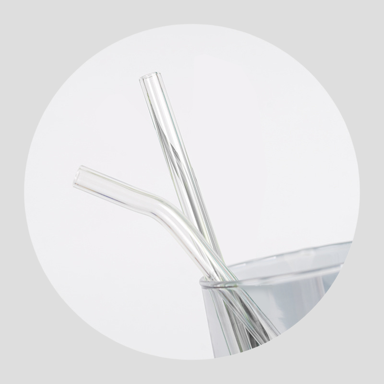 20cm Reusable Glass Straws Heat Resistant Straight Bent Straw Transparent Glass Straws for Party Milkshakes Teas Cocktail Juice