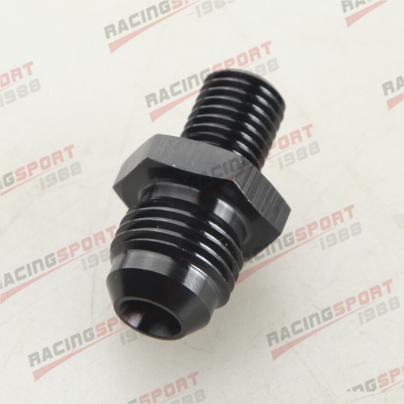 Aluminum Male -6AN 6AN -6AN AN6 Flare To M10x1.5 Metric Straight Fitting Black