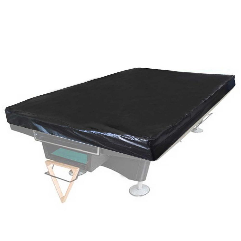 Leather Billiard Cover Durable Heavy Duty Waterproof Tear-proof Table Cover For Most Standard Pool Tables 7 Feet: Black