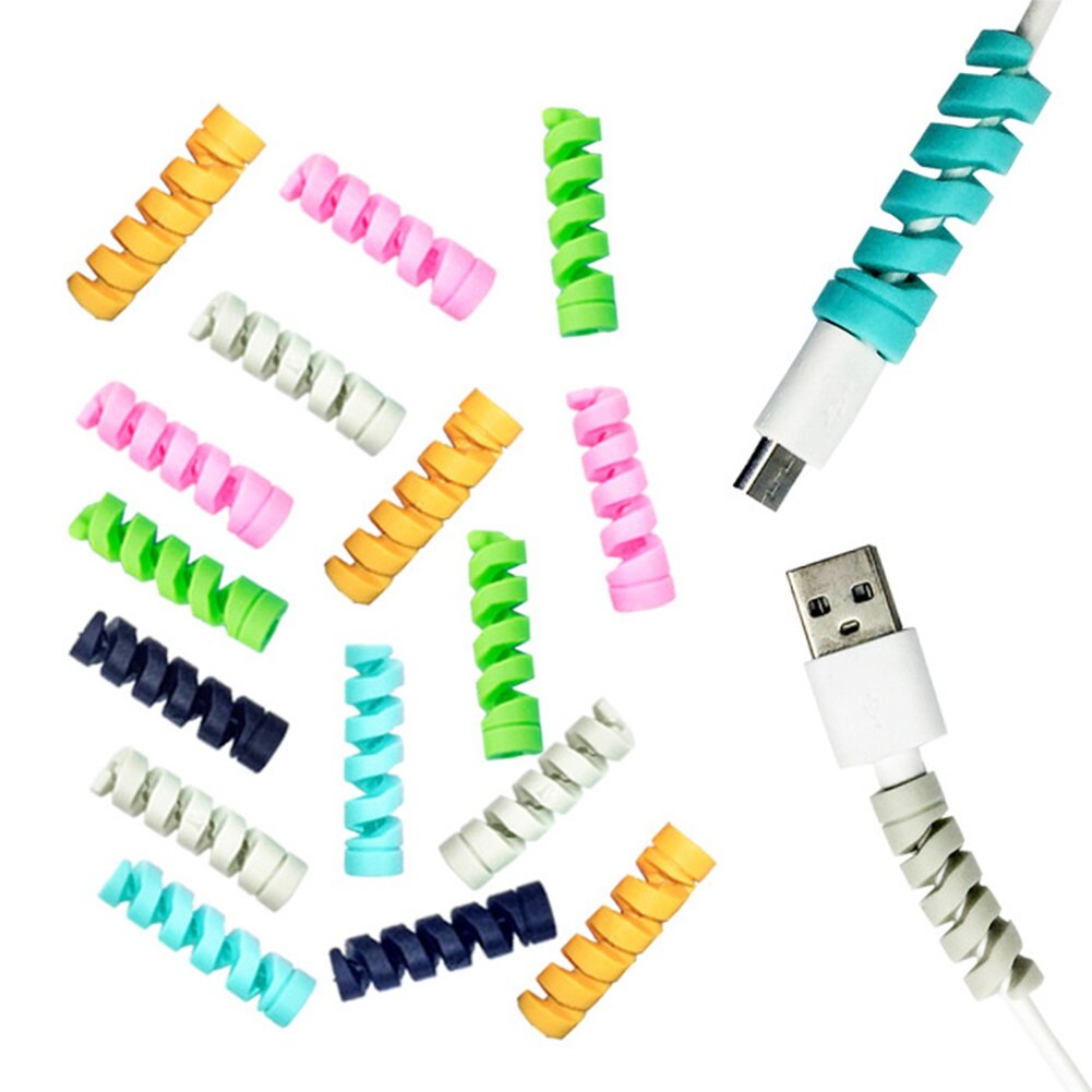 12 pièces spirale USB Charge câble protecteur données cordon économiseur de couverture pour iPhone Android