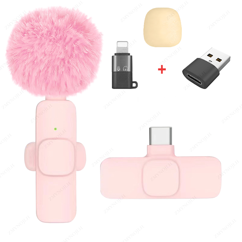 Nowy bezprzewodowy mikrofon krawatowy Przenośny mini mikrofon do nagrywania audio i wideo dla iPhone'a Android PC Camera Telefon do gier na żywo: WHITE