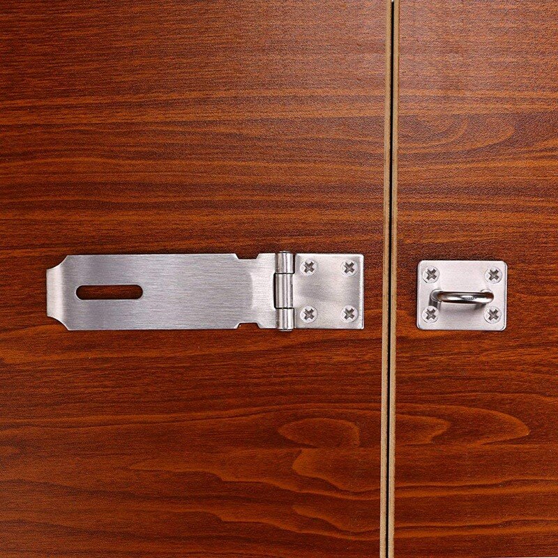 Padlock Hasp Staple 2 Pack Heavy Duty Safety Door Clasp Gate Lock Latch,SUS304 Stainless Steel Brushed Finish Padlock Clasp Shed