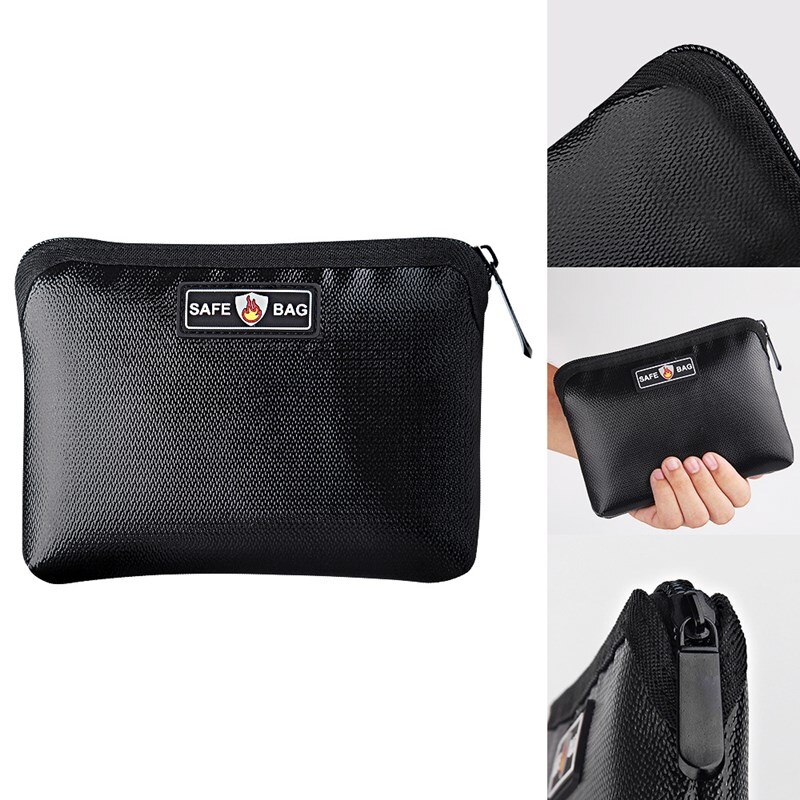 Double sided fireproof flat bag silicone glass fiber lithium battery explosion proof bag portable horizontal square document bag