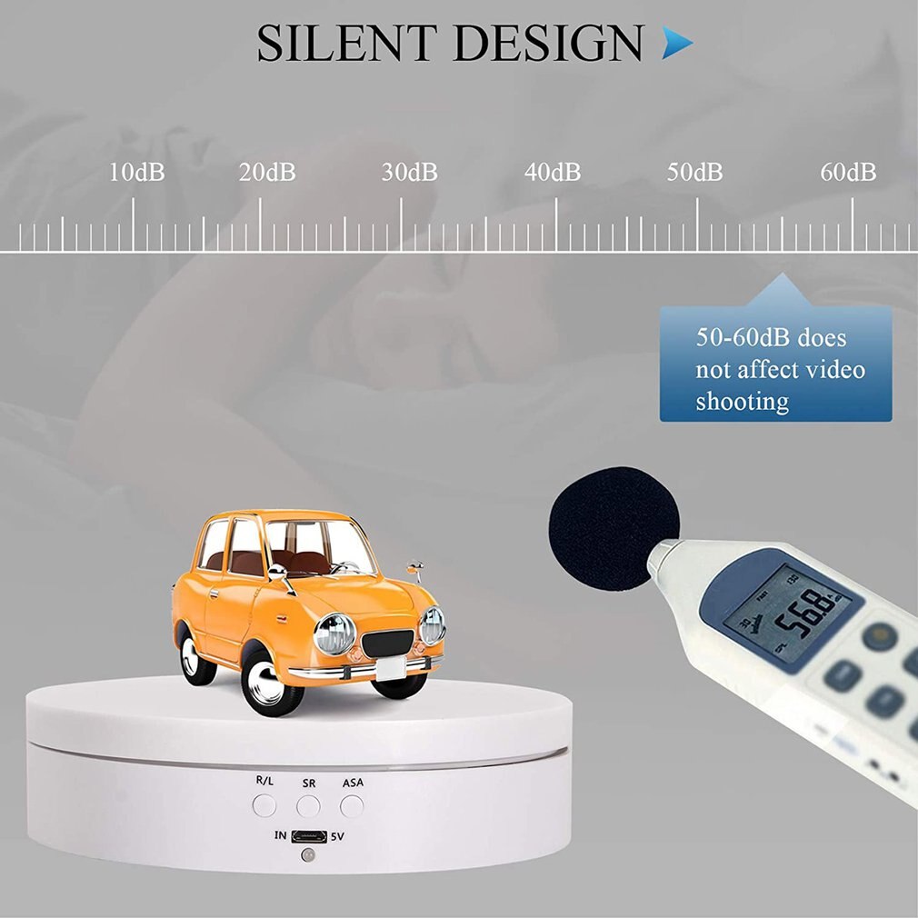 Plateau tournant électrique Intelligent à vitesse réglable, présentoir rotatif à 360 degrés pour affichage de bijoux et montres