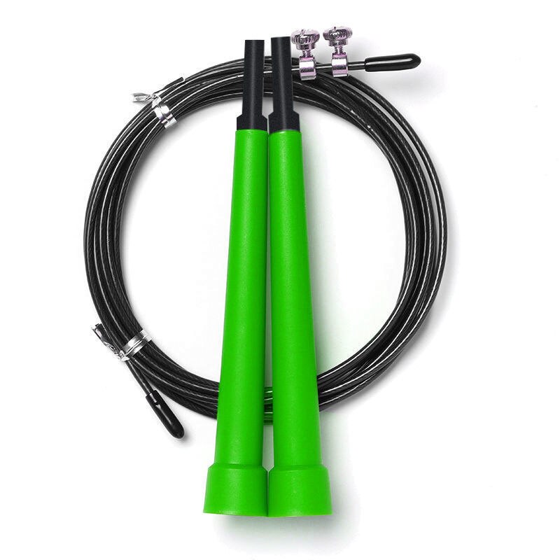 Crossfit Speed Jump Rope corda per saltare professionale per MMA Boxing Fitness salta allenamento allenamento con borsa per il trasporto cavo di ricambio: N1-Green